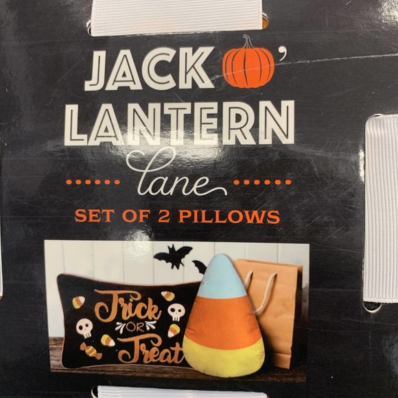 Jack O Lantern Halloween Trick or Treat Candy Corn Home Accent Throw Pillow Set - Picture 13 of 13